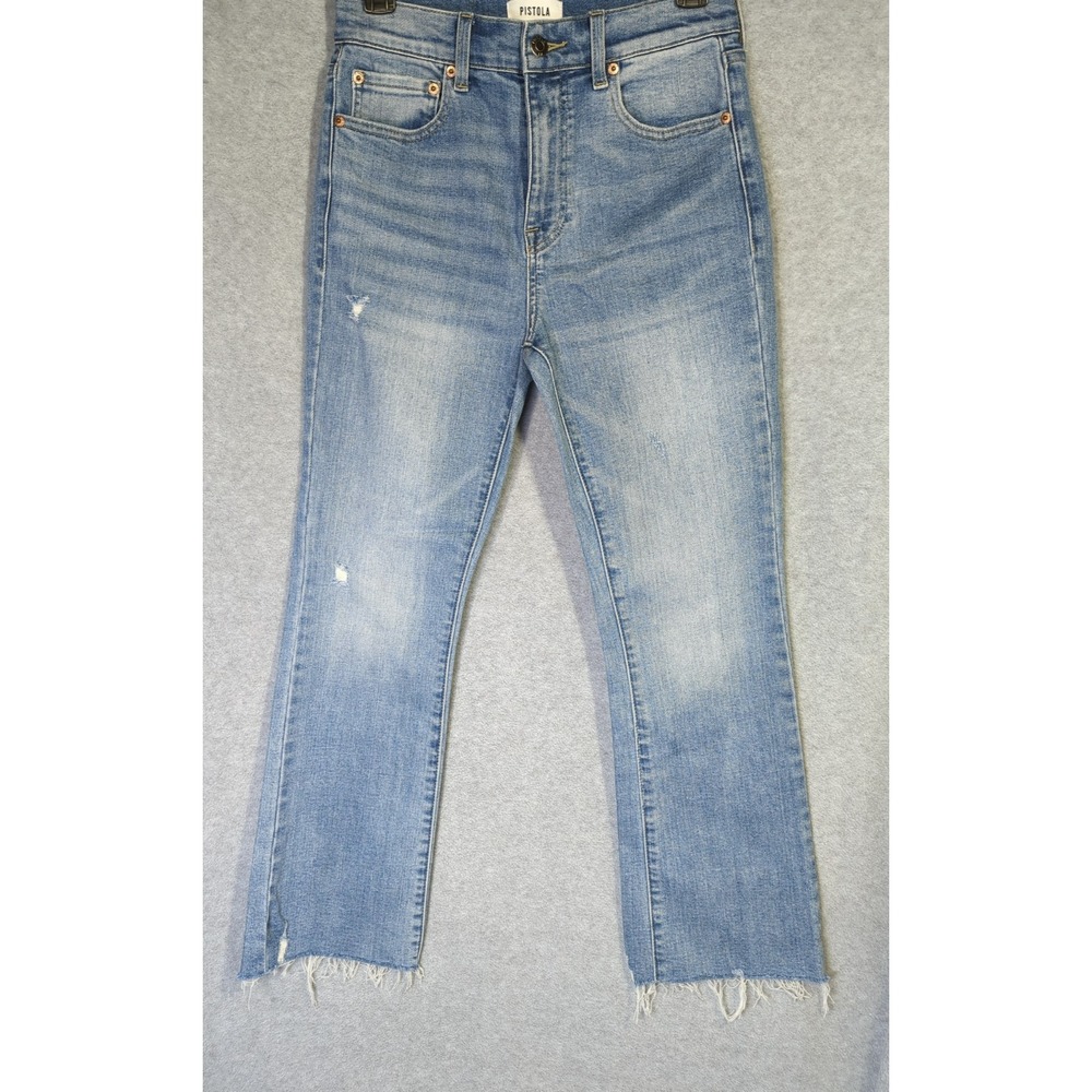 PISTOLA Lennon High Rise Cropped Bootcut Jeans in Zuma Size 27 Factory Raw Hem